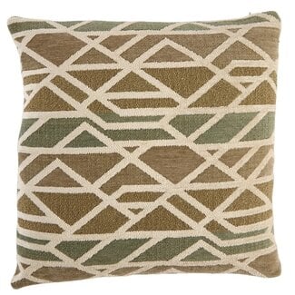 Light en Living Kussen 45x45 cm FULDOS mint groen+crème veren gevuld