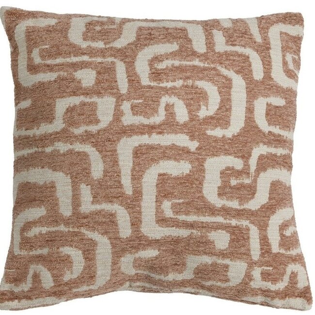 Light en Living Kussen 45x45 cm ALZEY terra+beige veren gevuld