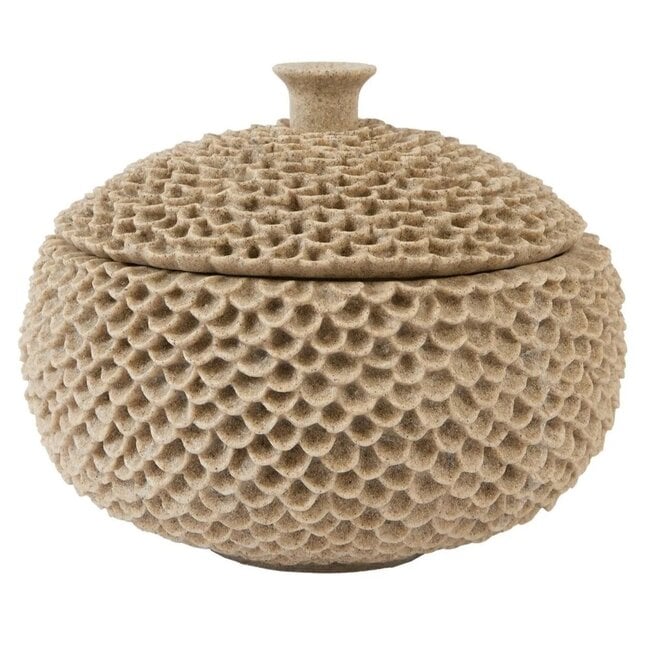 Light en Living Deco box Ø19,5x16,5 cm COLDROS zand