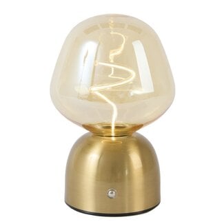 Light en Living Tafellamp LED Ø12,5x19,5 cm VAZYR goud+glas amber