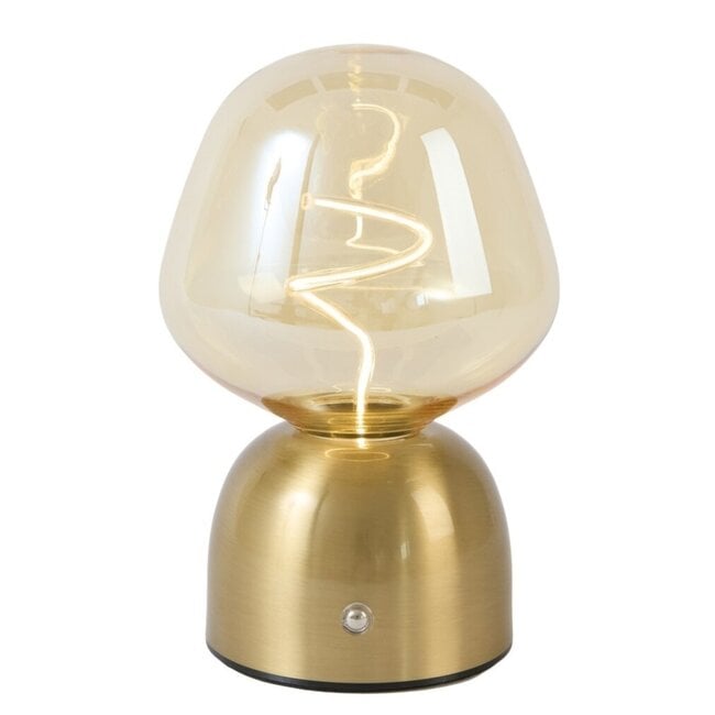 Light en Living Tafellamp LED Ø12,5x19,5 cm VAZYR goud+glas amber
