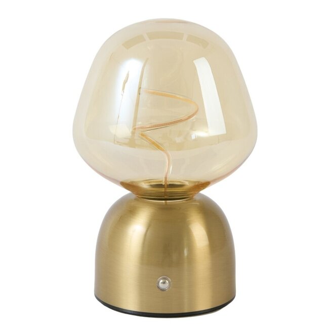 Light en Living Tafellamp LED Ø12,5x19,5 cm VAZYR goud+glas amber