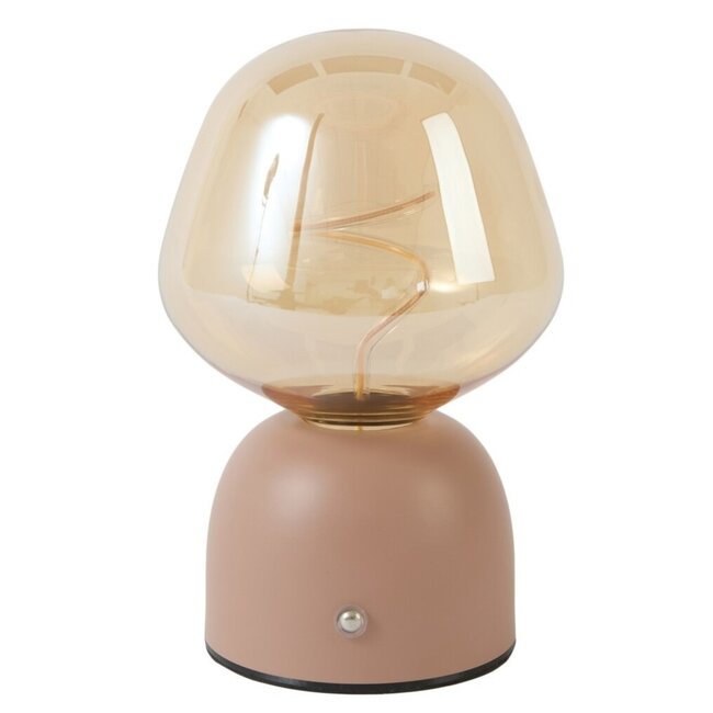 Light en Living Tafellamp LED Ø12,5x19,5 cm VAZYR terra+glas amber