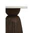 Light en Living Eettafel Ø120x76 cm SOY marmer zand+mango hout choco bruin