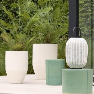 Light en Living Pot deco Set van 3 Ø30x46 + Ø40x55 + Ø52x71 cm SIROLO crème