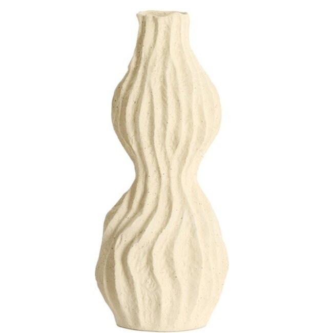 Light en Living Vaas deco 16,5x15,5x39 cm VANIA keramiek crème