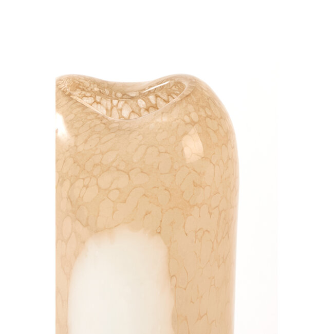 Light en Living Vaas 16x12,5x36,5 cm SYLMA glas beige+crème
