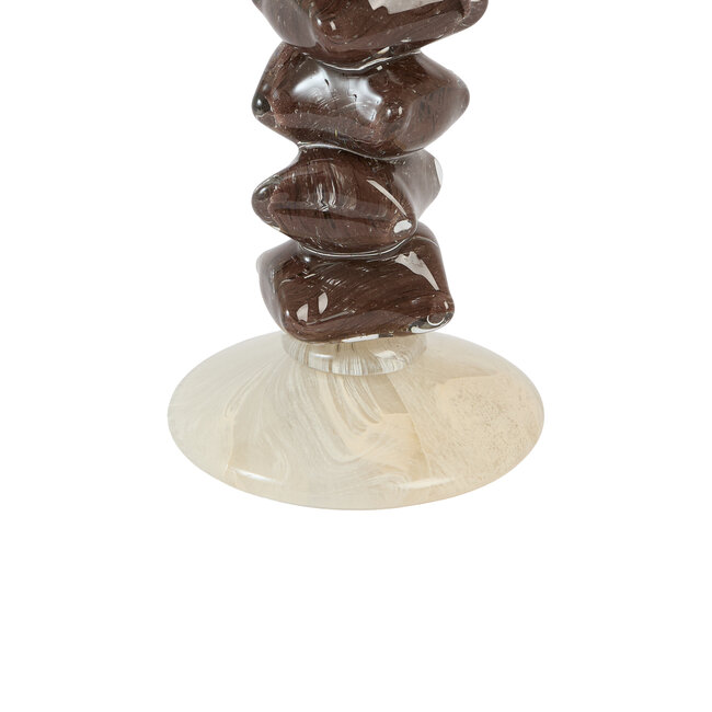 Light en Living Kandelaar Ø11,5x23 cm ESTINA crème+donker bruin