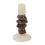 Light en Living Kandelaar Ø11,5x23 cm ESTINA crème+donker bruin