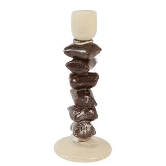 Light en Living Kandelaar Ø11,5x29,5 cm ESTINA crème+donker bruin