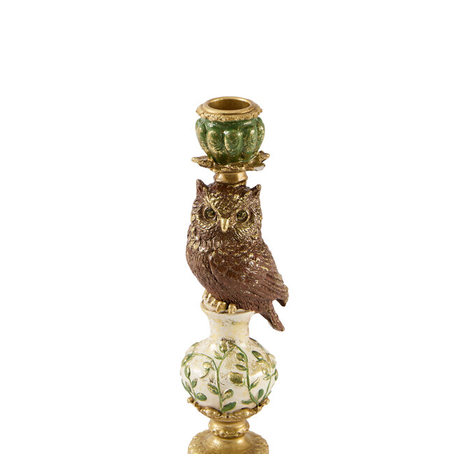 Light en Living Kandelaar Ø9x26 cm OWL groen+goud