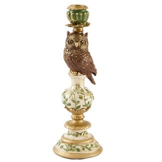 Light en Living Kandelaar Ø9x26 cm OWL groen+goud