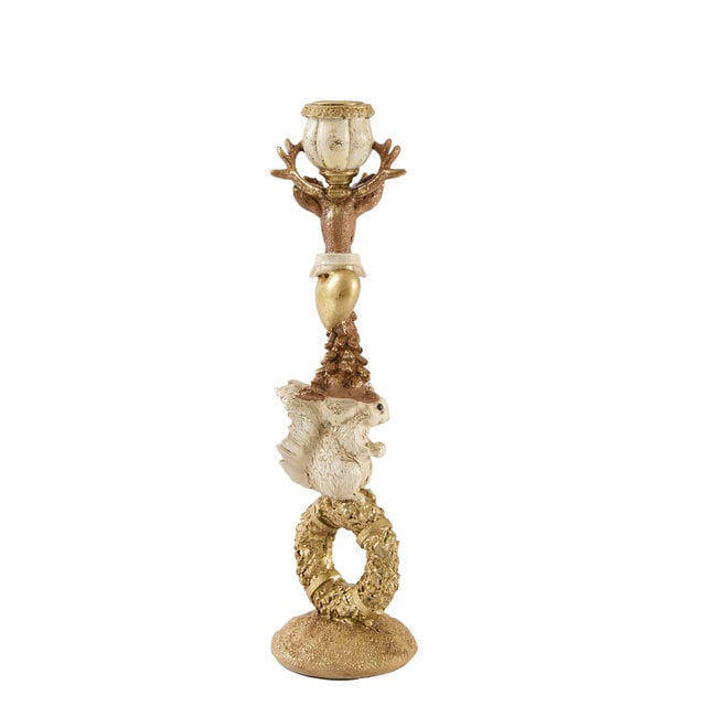 Light en Living Kandelaar 9,5x9x33 cm CERVINA zand+goud