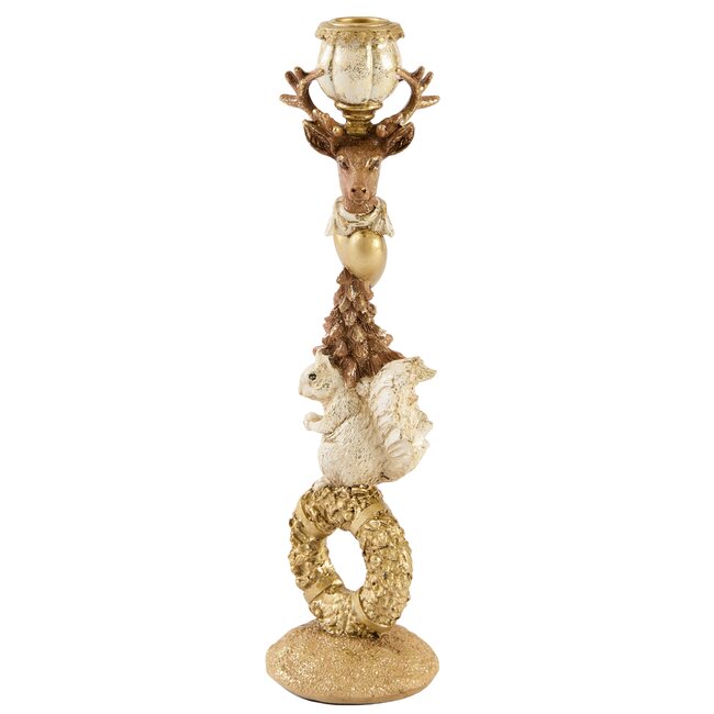 Light en Living Kandelaar 9,5x9x33 cm CERVINA zand+goud