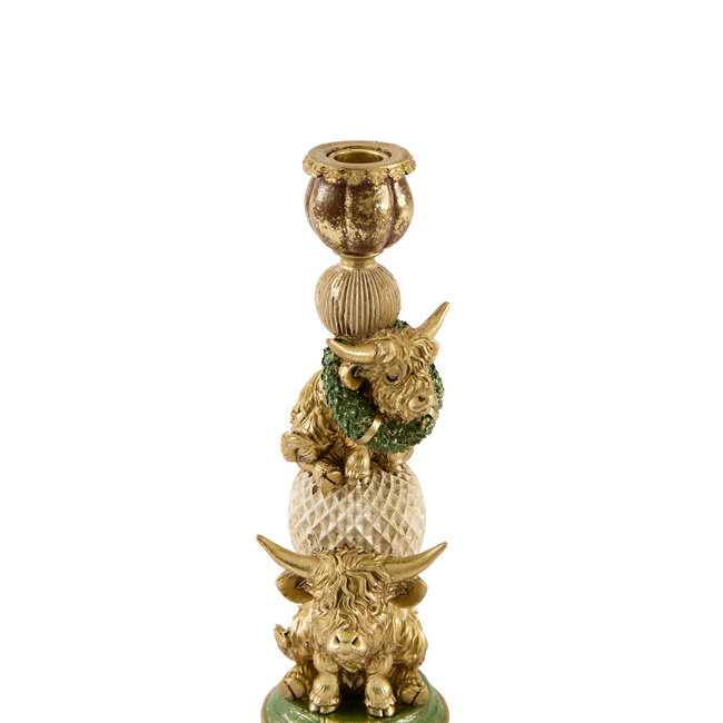 Light en Living Kandelaar 12x9,5x30,5 cm BULL goud+crème