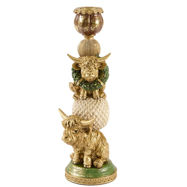 Light en Living Kandelaar 12x9,5x30,5 cm BULL goud+crème