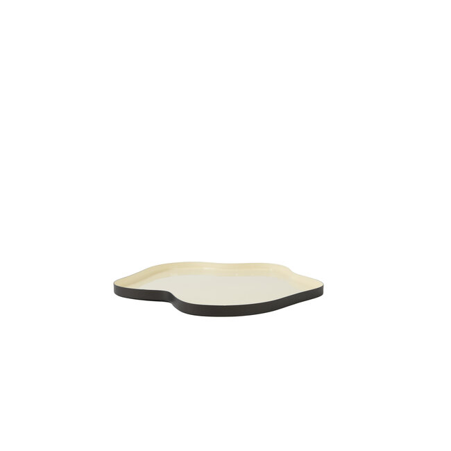 Light en Living Schaal Ø40x2 cm PEDRIO glans crème+mat bruin-brons