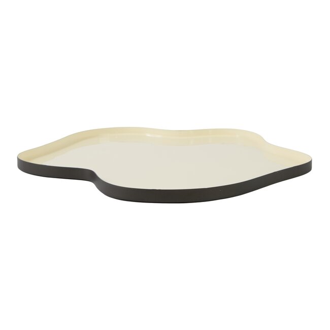 Light en Living Schaal Ø50x2 cm PEDRIO glans crème+mat bruin-brons