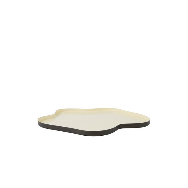 Light en Living Schaal Ø50x2 cm PEDRIO glans crème+mat bruin-brons