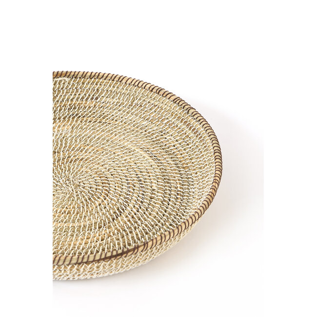 Light en Living Schaal/wandorn Set van 3 Ø25x3,5+Ø35x6+Ø45x7 cm BURICA zeegras nat