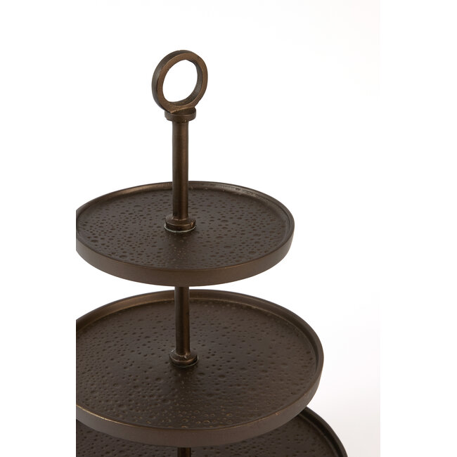 Light en Living Etagère 3 laags Ø32x48 cm LUTEK mat bruin-brons