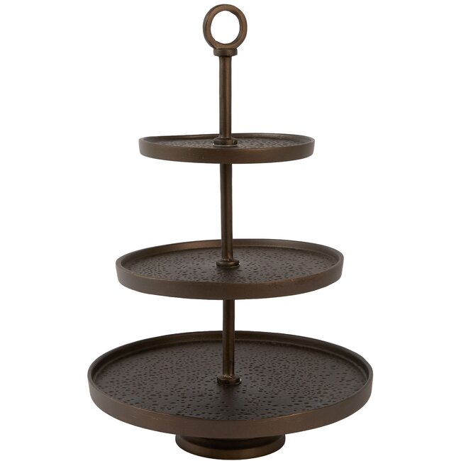 Light en Living Etagère 3 laags Ø32x48 cm LUTEK mat bruin-brons