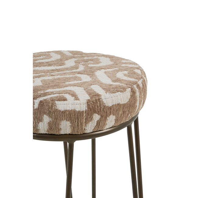 Light en Living Barkruk Ø41x73 cm ALICE groen-grijs+beige+bruin-brons
