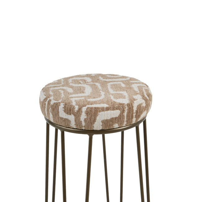 Light en Living Barkruk Ø41x73 cm ALICE groen-grijs+beige+bruin-brons