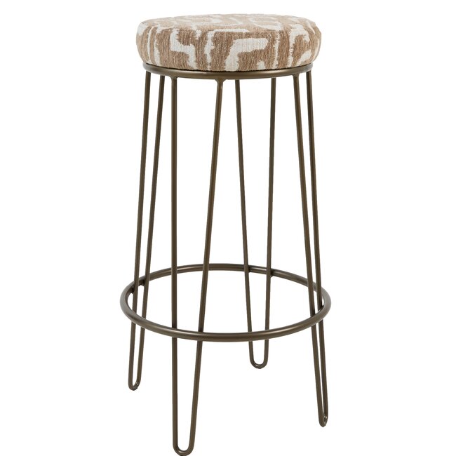 Light en Living Barkruk Ø41x73 cm ALICE groen-grijs+beige+bruin-brons