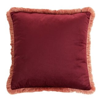 Light en Living Kussen 45x45 cm LIENA velvet bordeaux-licht roze