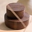 Light en Living Deco box Ø14x7 cm METETI hout mat donker bruin