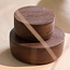 Light en Living Deco box Ø19x7 cm METETI hout mat donker bruin