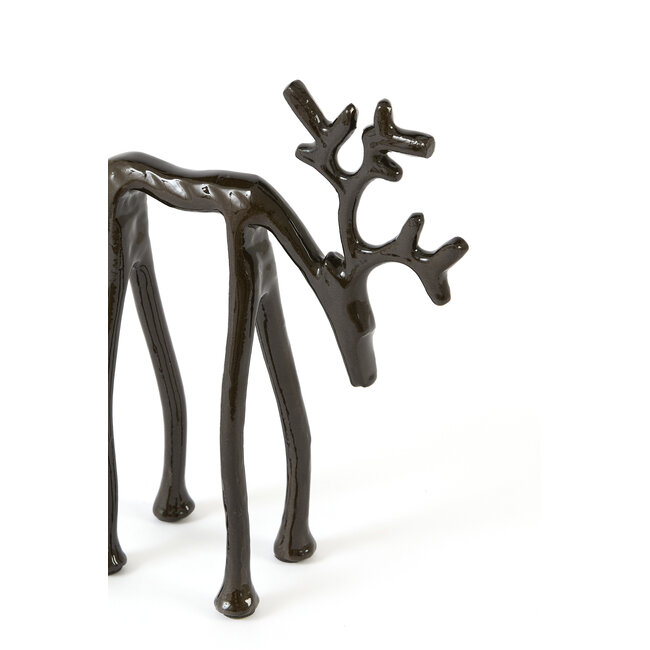 Light en Living Ornament 15x6x20 cm DEER glans bruin-brons