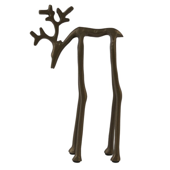 Light en Living Ornament 15x6x25 cm DEER mat bruin-brons