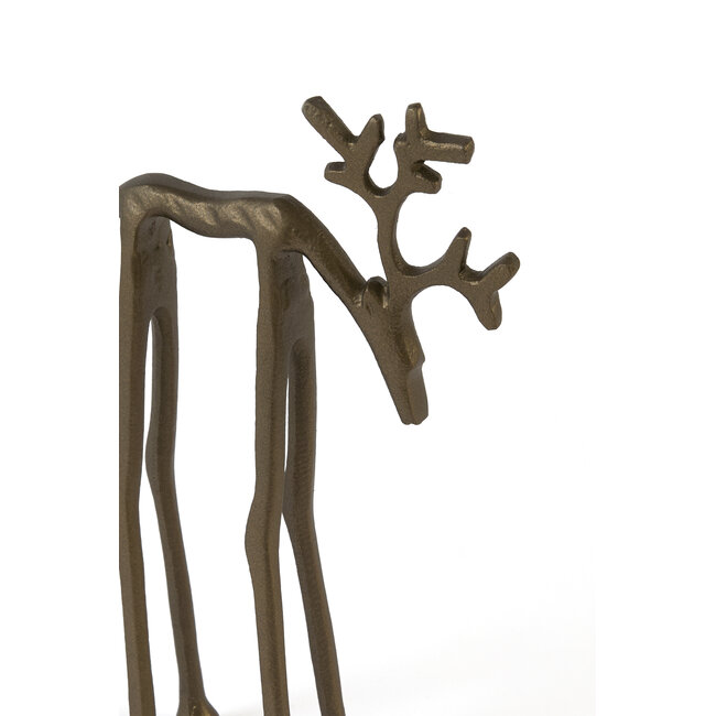 Light en Living Ornament 15x6x25 cm DEER mat bruin-brons