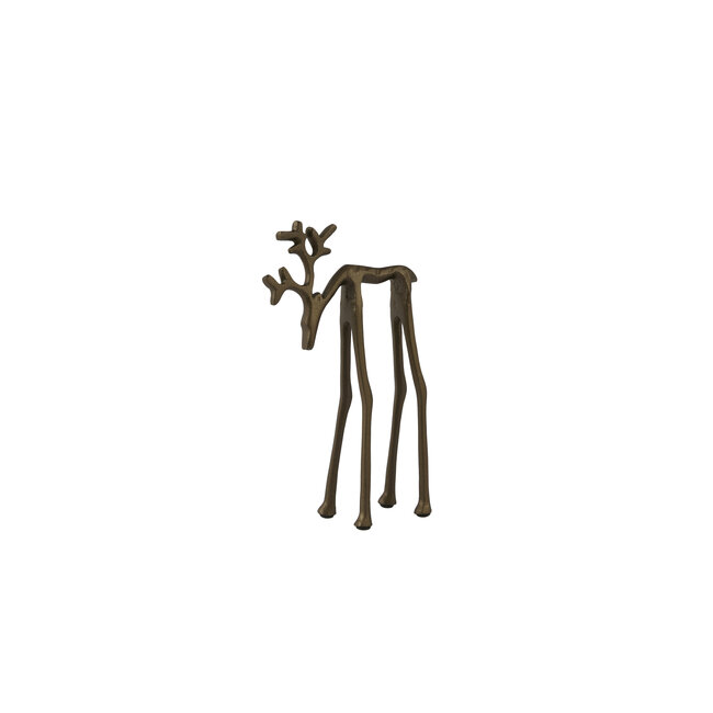 Light en Living Ornament 15x6x25 cm DEER mat bruin-brons