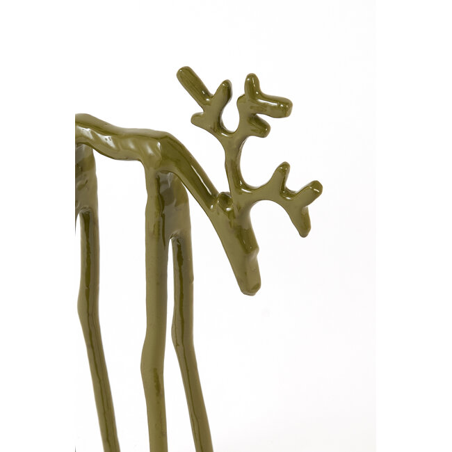 Light en Living Ornament 15x6x25 cm DEER glans olijf groen