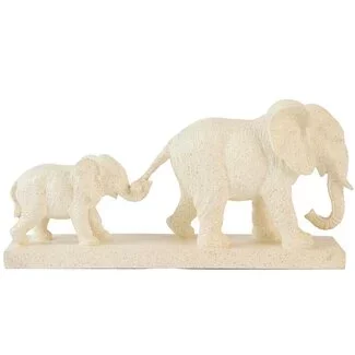 Light en Living Ornament 46x11,5x21,5 cm ELEPHANT zand+goud