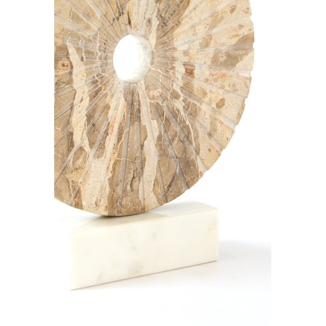 Light en Living Ornament op voet 25,5x6,5x30 cm SEV marmer taupe+marmer wit