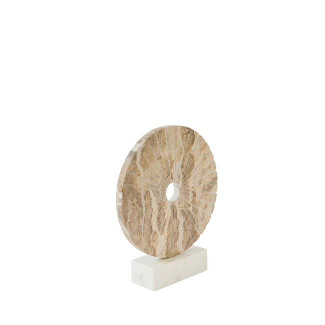 Light en Living Ornament op voet 25,5x6,5x30 cm SEV marmer taupe+marmer wit