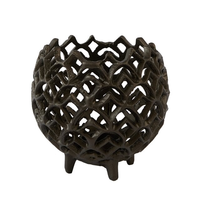 Light en Living Theelicht Ø15x14,5 cm GUBANI mat bruin-brons