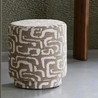 Light en Living Poef Ø40x44 cm DAVONTE groen-grijs+beige