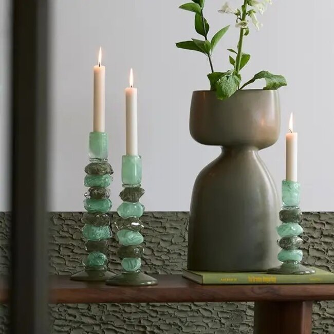 Light en Living Kandelaar Ø11,5x23 cm ESTINA mint+groen