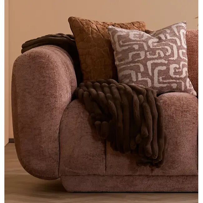 Light en Living Kussen 45x45 cm ALZEY terra+beige veren gevuld