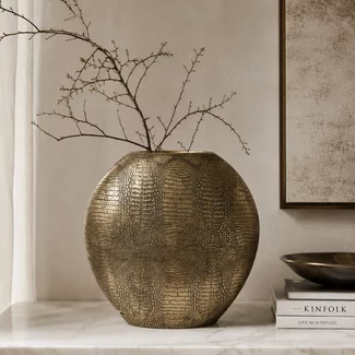 Light en Living Vaas SKELD 50 cm Antiek Brons