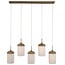 Light en Living Hanglamp 5L 117x10x27 cm DANIA houtprint naturel+touw crème