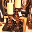 Light en Living Kaarsenhouder Ø12,5x28 cm ESTIVA glas amber+donker bruin
