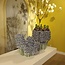 Light en Living Vaas deco 35,5x32x41 cm FLOWER keramiek blauw+groen