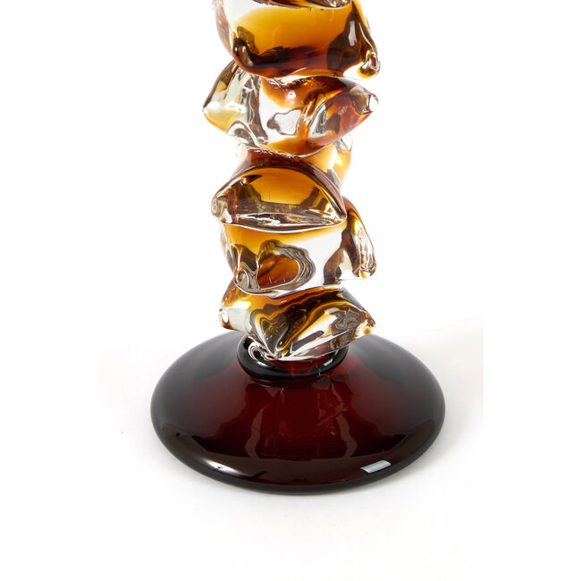 Light en Living Kandelaar Ø11,5x27,5 cm ESTIVA glas amber+donker bruin