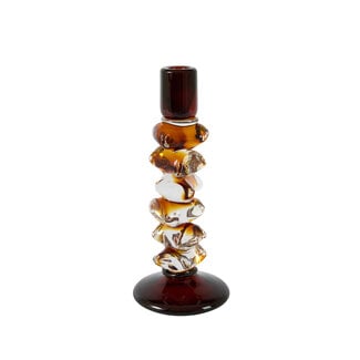 Light en Living Kandelaar Ø11,5x27,5 cm ESTIVA glas amber+donker bruin
